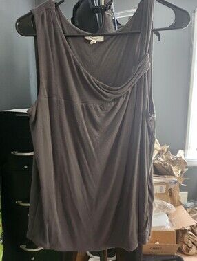 Maurices Charcoal Sleeveless Draped Tank